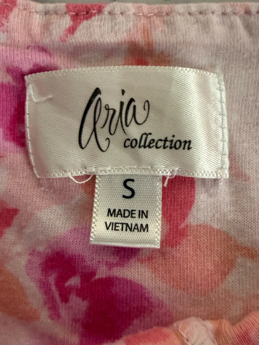 Aria Pink Floral Sleeveless 100% Cotton Nightgown size Small with pockets